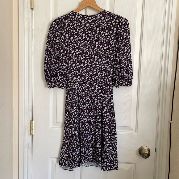 Chinti & parker gabriel floral fixed wrap effect ruched mini dress size 4 - Picture 5 of 11